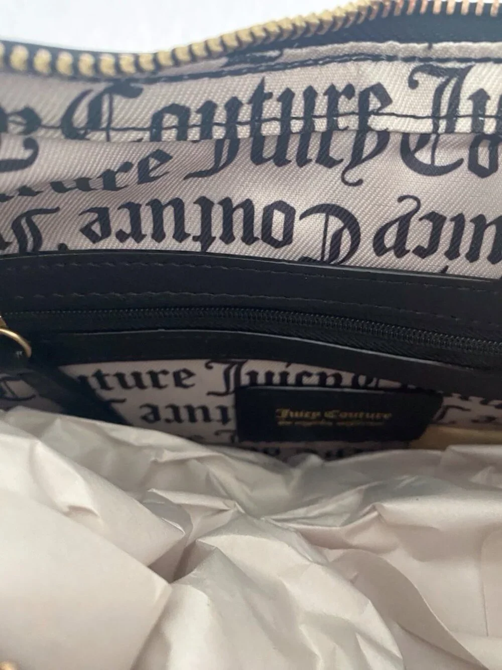 Juicy Couture Need More Juicy Hobo Shoulder Bag‎ Liquorice W/ Heart Charm NEW